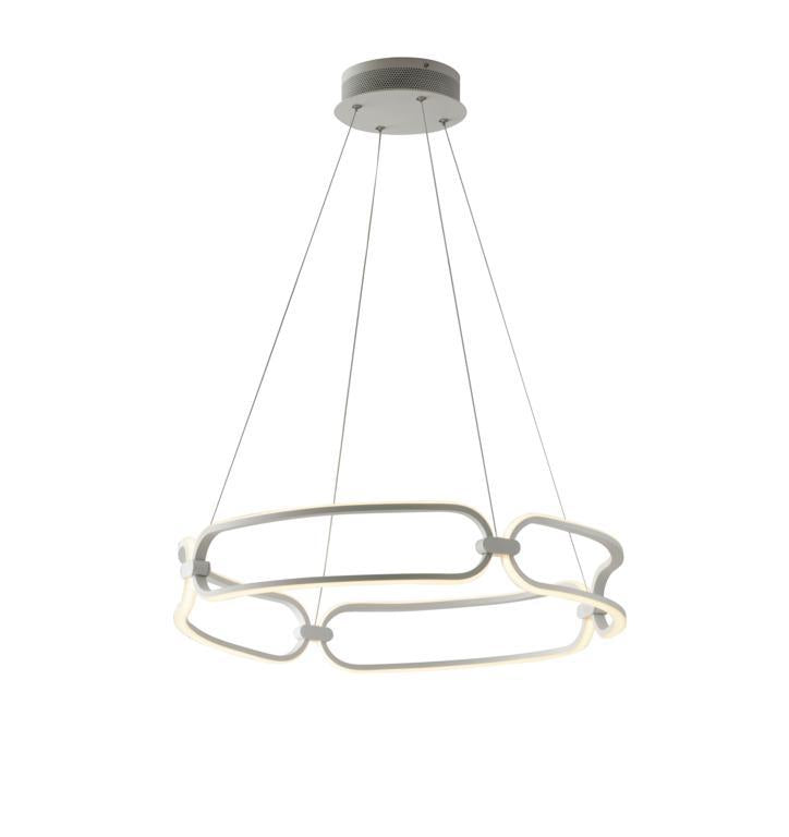 Sospensione LED in alluminio bianco e diffusori in silicone 49W 4400LM 4000°k INFINITY-S60 Sospensione LED in alluminio bianco e diffusori in silicone 49W 4400LM 4000°k INFINITY-S60